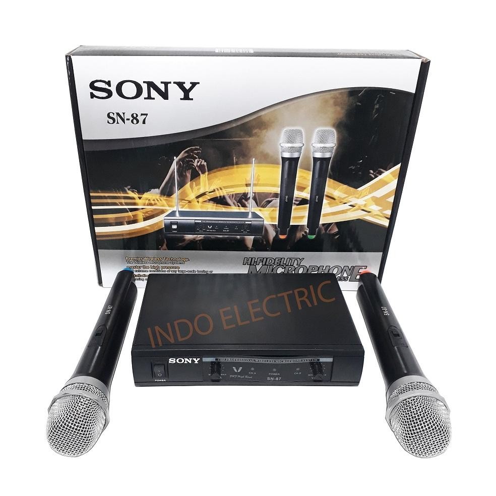 Microphone Wireless Karaoke Sony SN-87 Mikrofon Double Mic Tanpa Kabel DiM