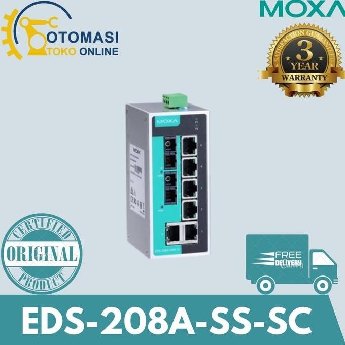 Moxa Unmanaged Ethernet Switch Eds-208A-Ss-Sc New Stok
