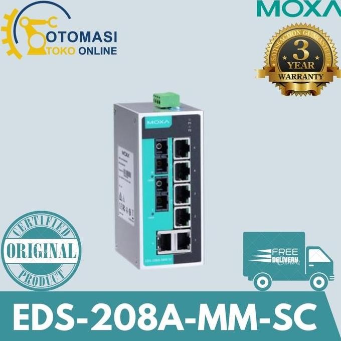Moxa Unmanaged Ethernet Switch Eds-208A-Mm-Sc New Stok