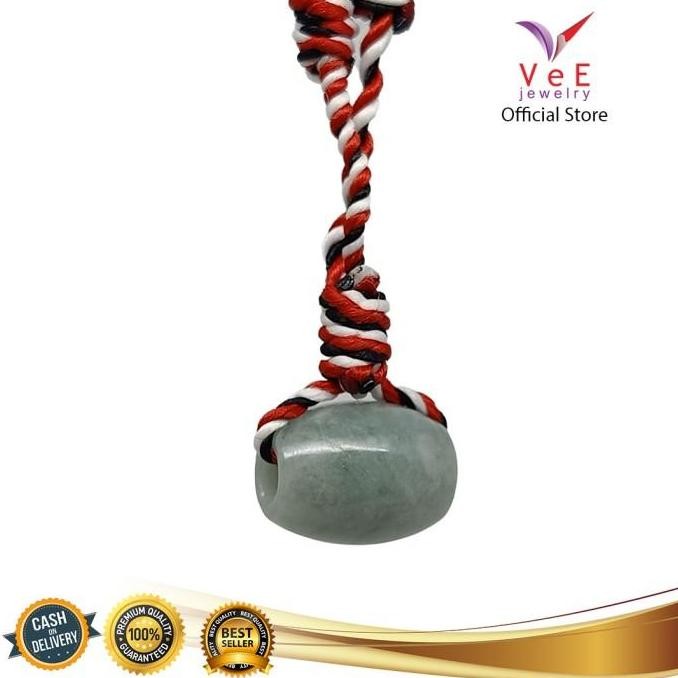 Kalung Tali Benang Tridatu Asli Bali Liontin Batu Giok Burma - Vee