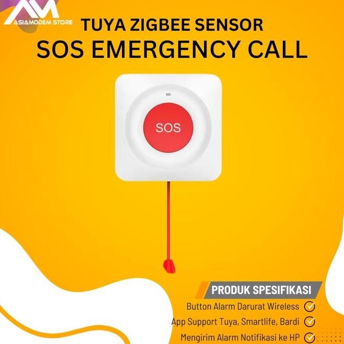 Tuya Smartlife Zigbee Smart Sos Emergency Call Button Wifi Wireless Bell Alarm Rumah Sakit