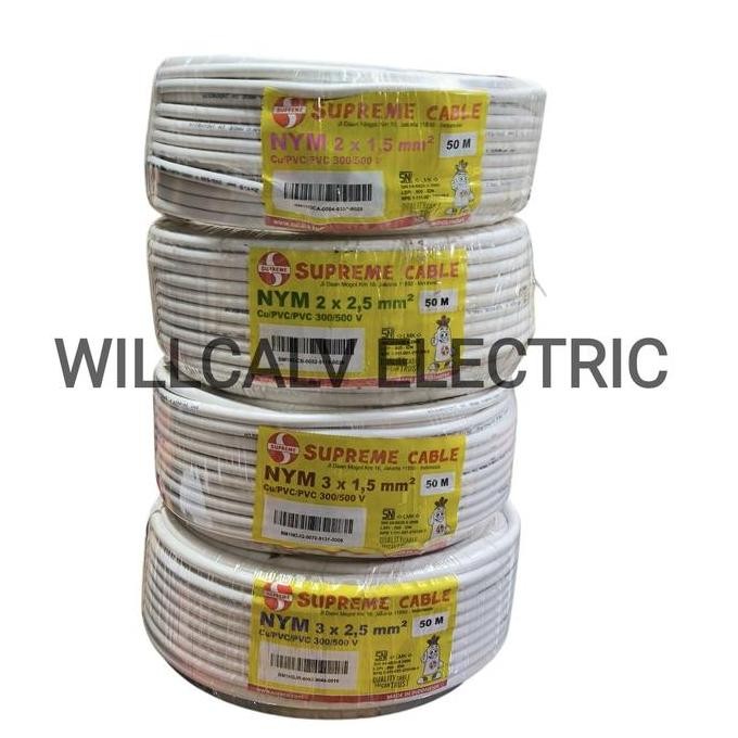 Suprime Kabel Nym 2X1.5 2X2.5 3X1.5 3X2.5 50 Meter Full Tembaga