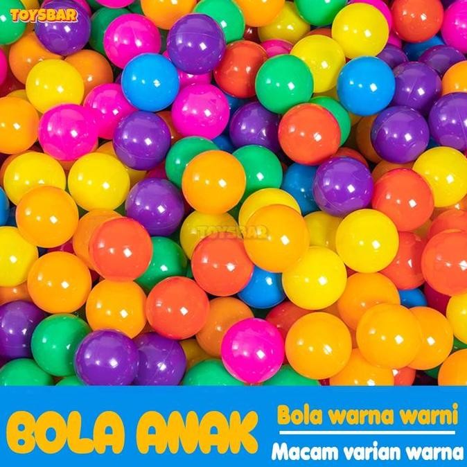 Mainan anak bola warna warni isi 500, 1000 playground mandi bola anak SNI