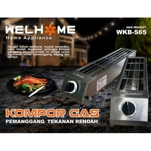 Terlaris Kompor Gas Panggangan Sate, Sosis 1 Tungku 60Cm Welhome Wkb-S65 - Termurah