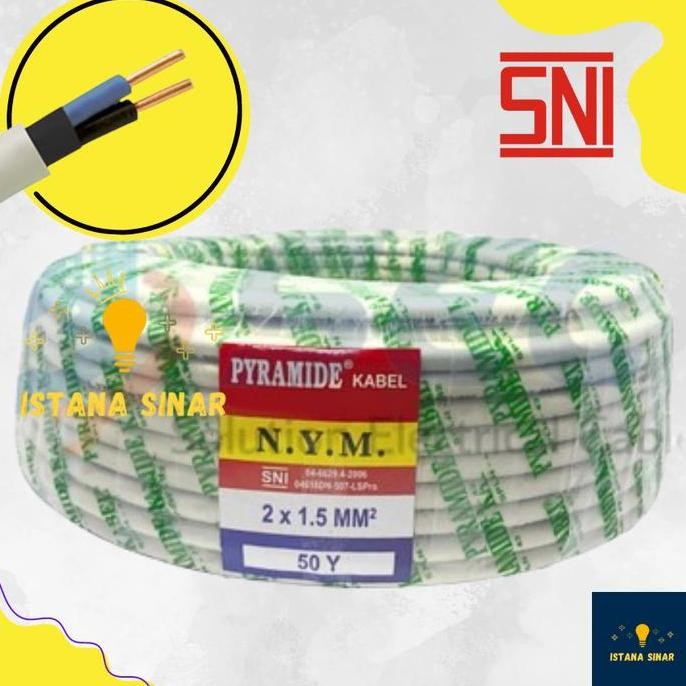 ASLI SHOJI KABEL NYM 2X1.5 TEMBAGA 1 ROLL - KABEL LISTRIK RUMAH AC PLN SNI