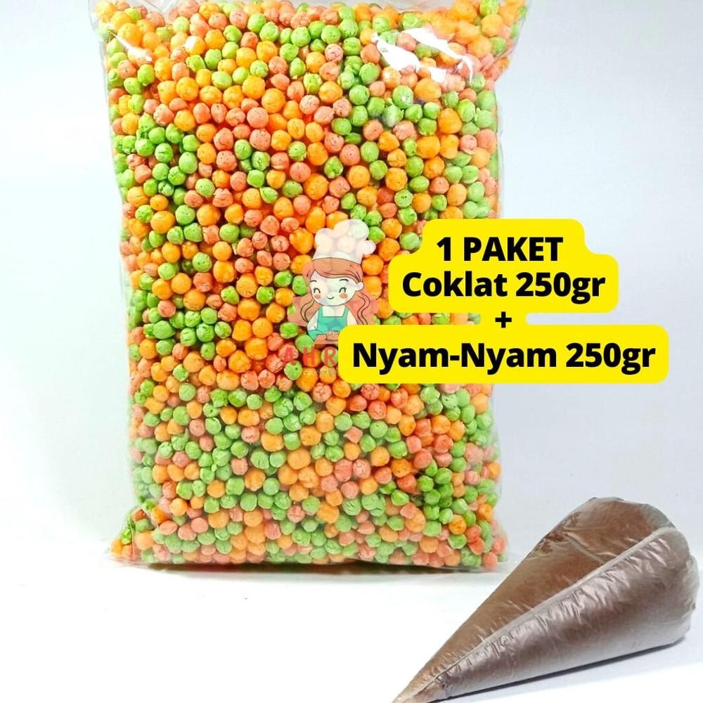 

Nyam Nyam PAKET Rice Crispy 250 gr + Coklat Selai Cair 250 gr / Nyamnyam rice balls / Nyam nyam kiloan