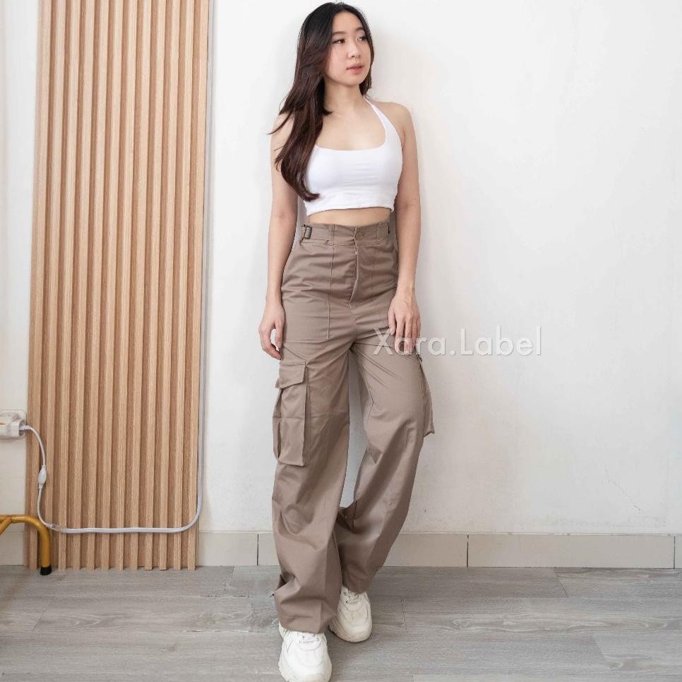 Xara Niki Cargo Pants Celana Cargo Hw Celana Cargo Wanita Slimfit Cargo Pants
