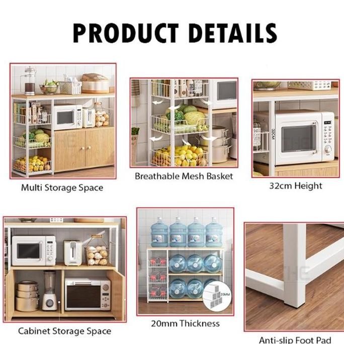 Etife Rak Dapur / Meja Dapur / Meja Kompor Tungku / Lemari Dapur / Rak Oven / Rak Kayu Dapur