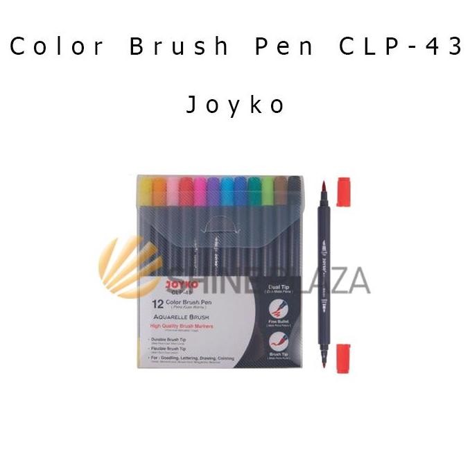 

Promo Color Brush Pen Joyko 12 Colors Clp-43 - Pena Spidol Kuas Warna High Quality
