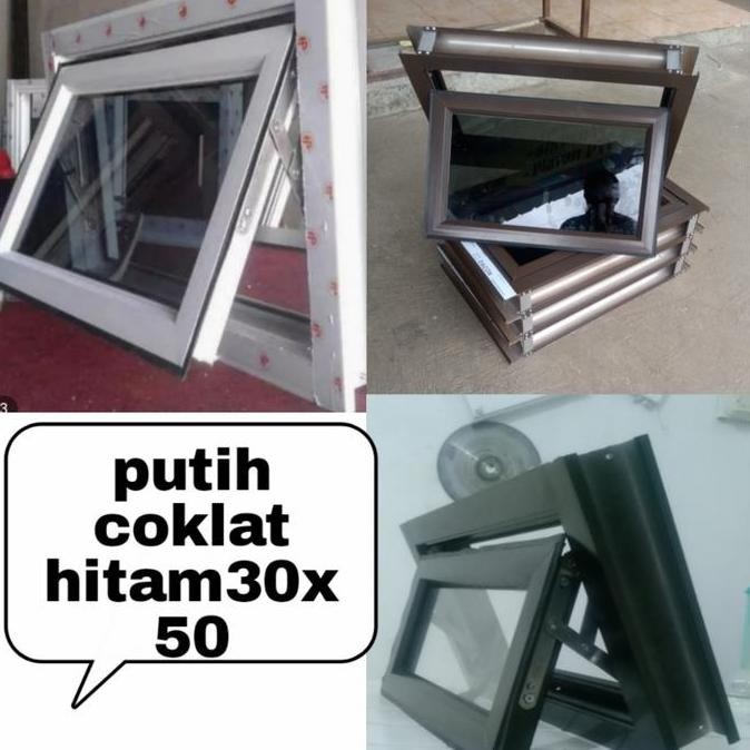 Jendela Aluminium Boven 30X50 Free Palet Kayu