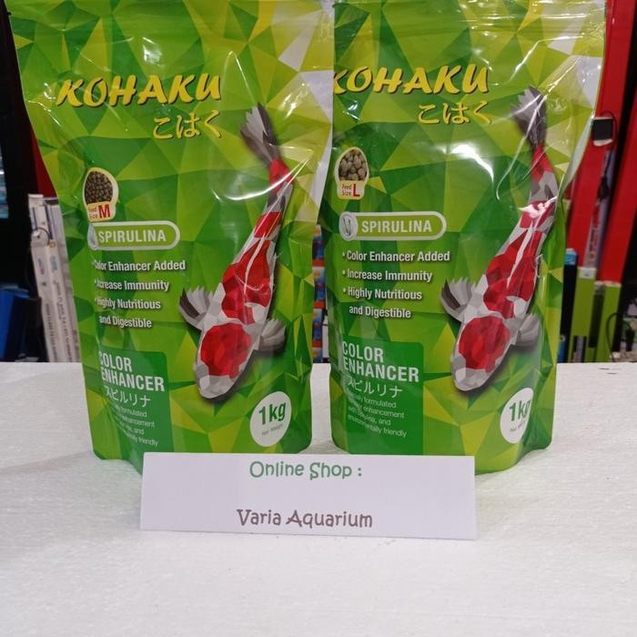 Pakan Pelet Ikan Koi Kohaku Growth Kohaku Spirulina 1Kg Pakan Ikan Koi Kohaku 1Kg