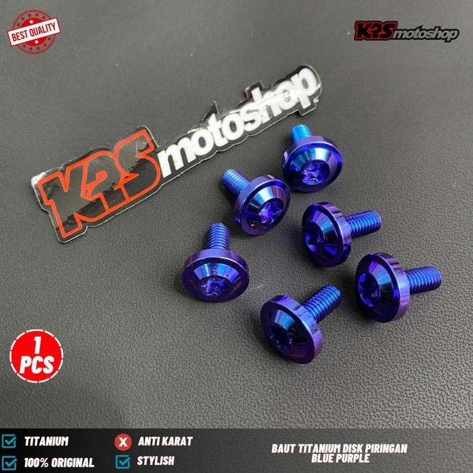 baru SATUAN BAUT TITANIUM BLUE PURPLE DISK DISC PIRINGAN RXKING RX KING RXS RX S MIO SPORTY SMILE SO
