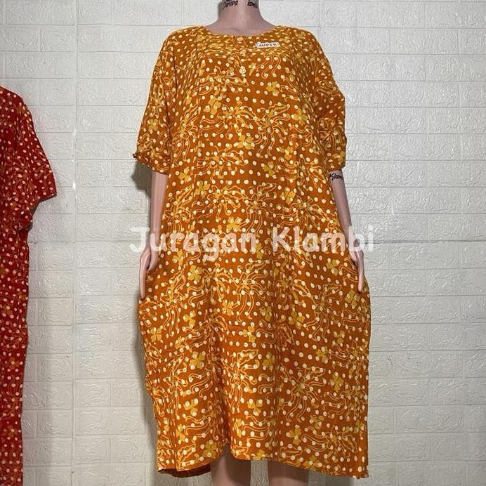 baru DASTER L5 JUMBO LD 150 KENCANA UNGU BATIK CAP LABEL HITAM Busui Kancing Nyaman Wanita  Bumil