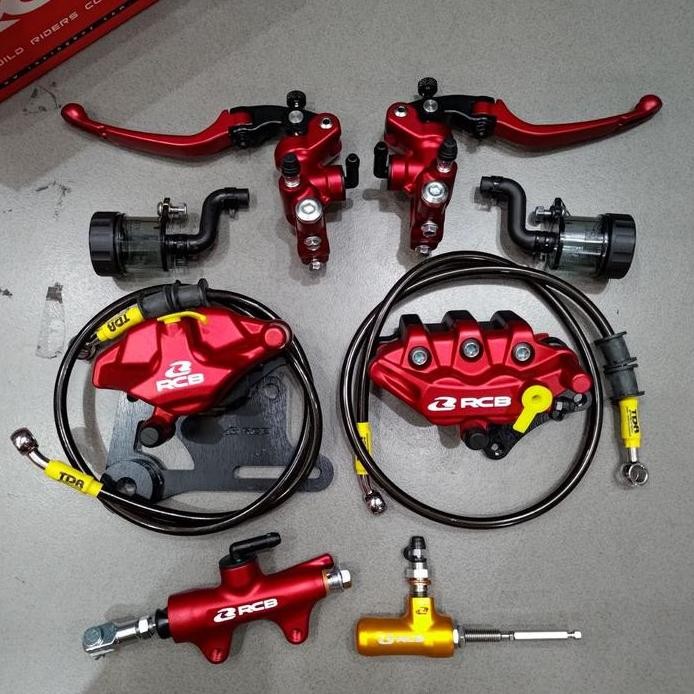 baru Paketan Master Rem RCB Stut kopling Hidrolik S1 Radial 14mm kanan kiri Tabung + Kaliper RCB S S