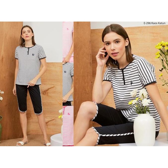 baru Baju Tidur Kaos Katun GREET model : E-296 / BD (Slim Fit)