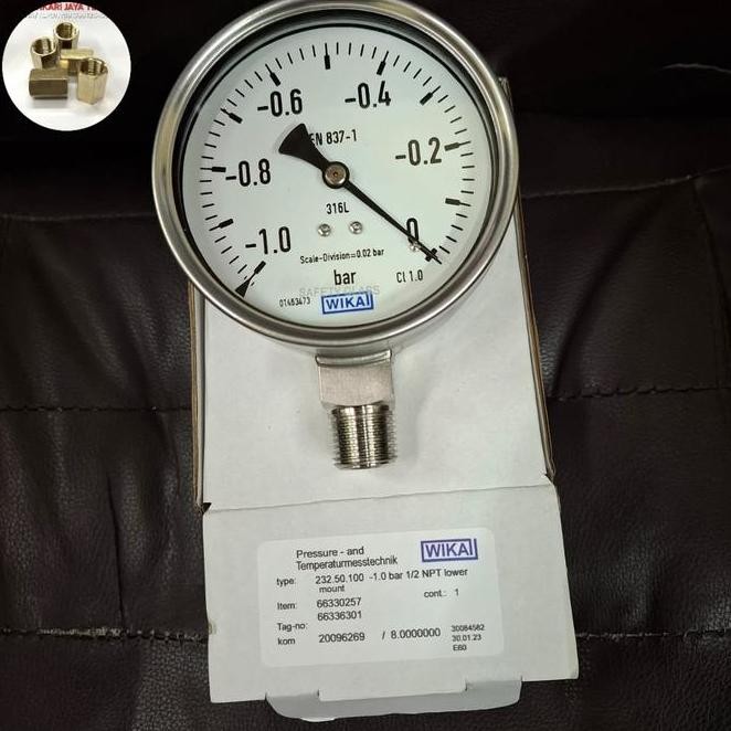 Pressure  Gauge Vacum Wika Compound Vacum 0 -1.0Gauge (Presure + Vacum)