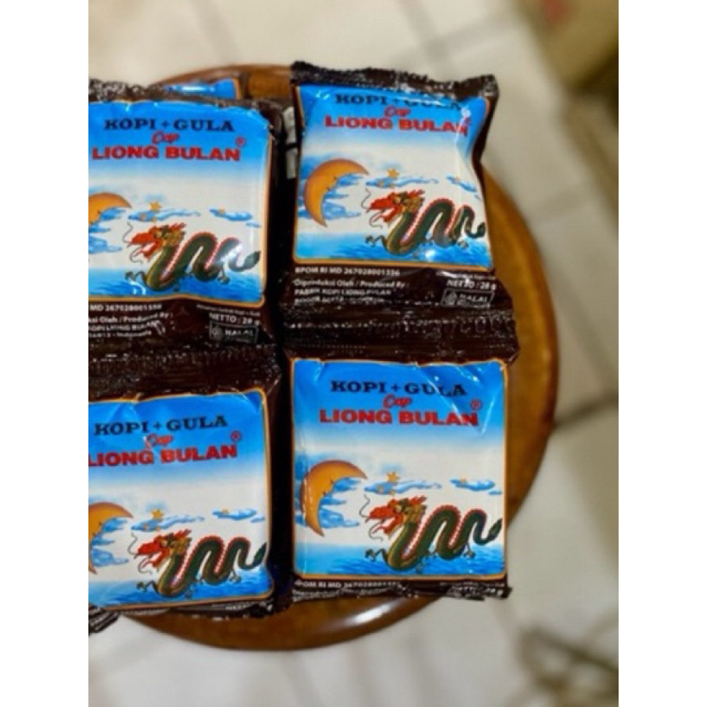 

LIONG Kopi Liong Bulan Plus Gula 28Gr ( 1 Pak Isi 20 Sachet ) 1 Renceng isi 10 Sachet