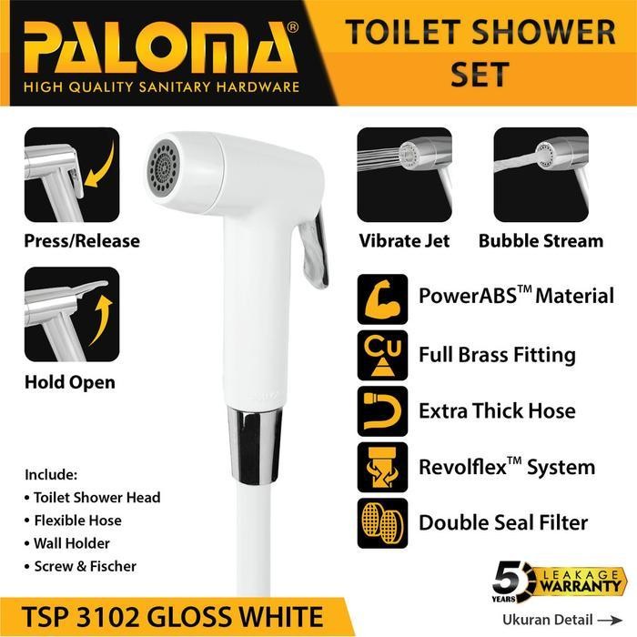 Paloma Tsp 3102 Toilet Shower Jet Washer Bidet Cebok Kloset Closet Wc Selang Original Dan Terpercaya