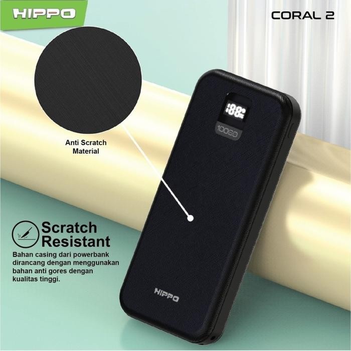 Hippo Power Bank Coral 2 10000Mah 3 In 1 Kabel Built In Smart Detect Charger Original Dan Terpercaya