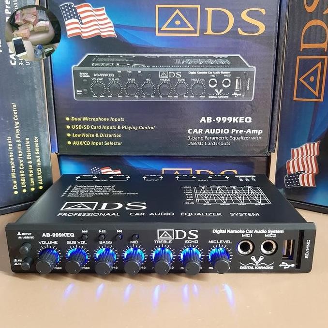 Ready Parametrik Audio Mobil Equalizer Bluetooth Karoke Ads Ab-999Keq