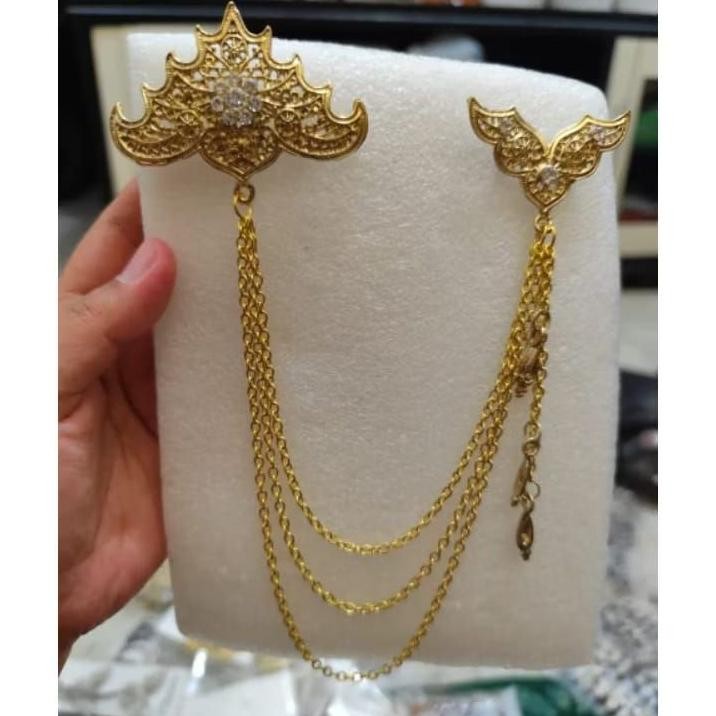 Bros Pin Rantai Jas Rumbai Desain Bintang Snowflake Untuk Pria Bros Kebaya Elegan