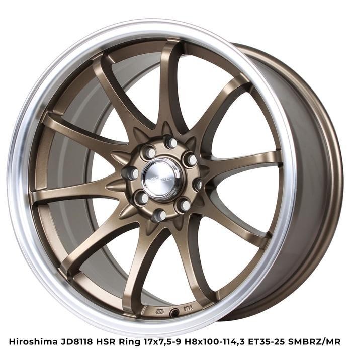 Velg Mobil Ring 17 Hsr Hiroshima H13063 - Pcd H8X100-114,3 Et35 Smbrz