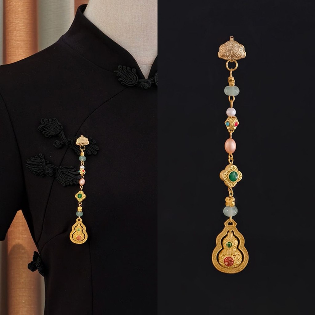 Chinese Style Ruyi Rotatable Gourd Pendant for Women