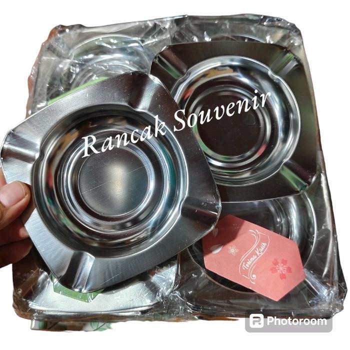Isi 100 Pcs Souvenir Asbak Stenlis Kemasan Plastik Souvenir Pernikahan Murah Bermanfaat Hadiah
