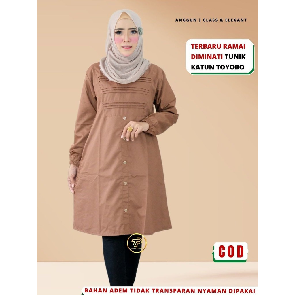 Baju Atasan Tunic Tunik Polos Wanita Remaja Santri Terbaru kekinian bahan katun Toyobo Premium B4