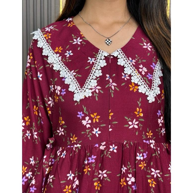 Daster Wanita Weenee Ld 130Cm - Daster Jumbo Kerah Daster Rayon Premiu