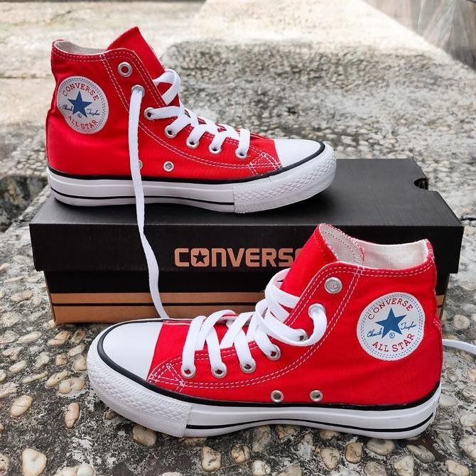 Sepatu Converse All Star Original High Basic Red Merah Tinggi Ori (Best Quality)