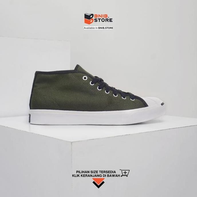 Sepatu Converse Jack Purcell Mid Green Chargo Khaki [171370C] Original (Best Quality)