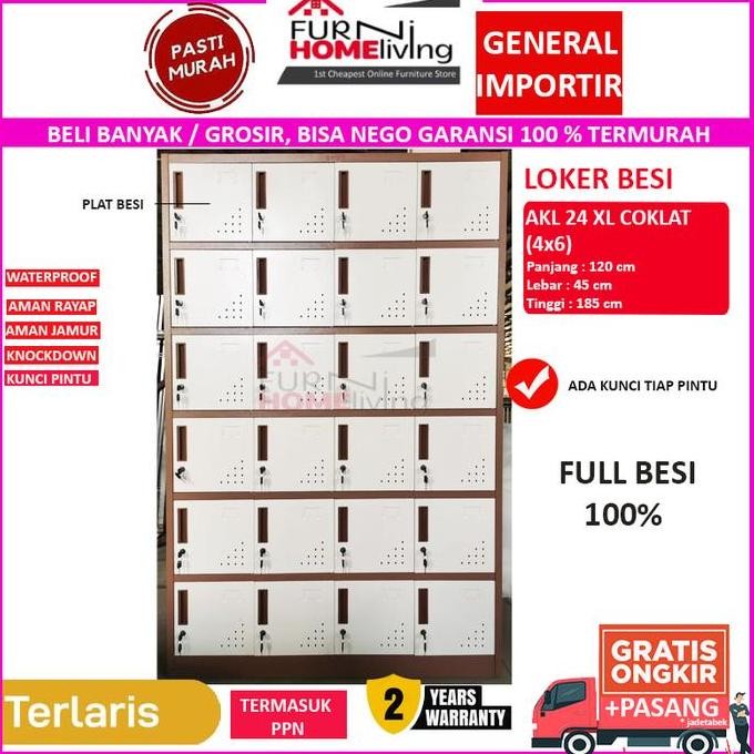 TERMURAH - PROMO Lemari Loker Locker Cabinet 24 Pintu Full Besi LK24