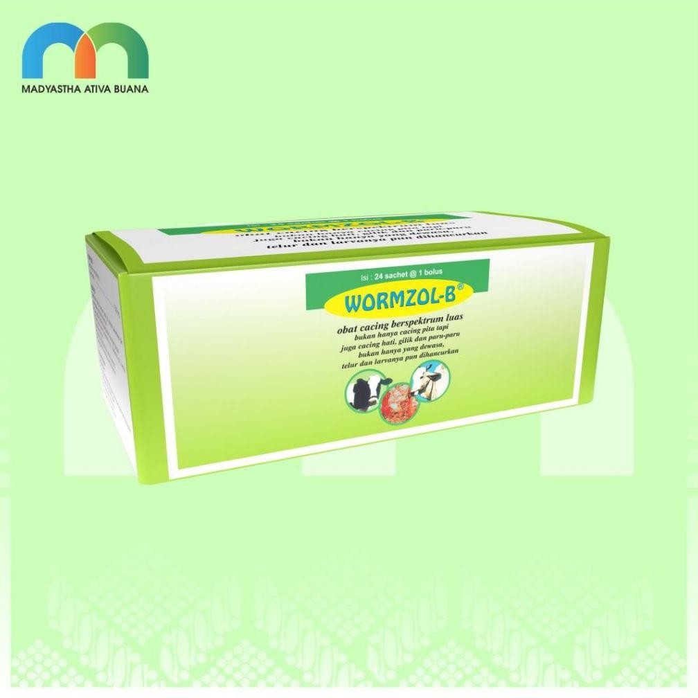 Wormzol-B 24 Bolus Medion Obat Cacing Hewan Besar DiM