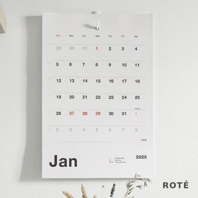 

BEBAS ONGKIR - Kalender 2025 aesthetic calendar 2025 ROTE Living