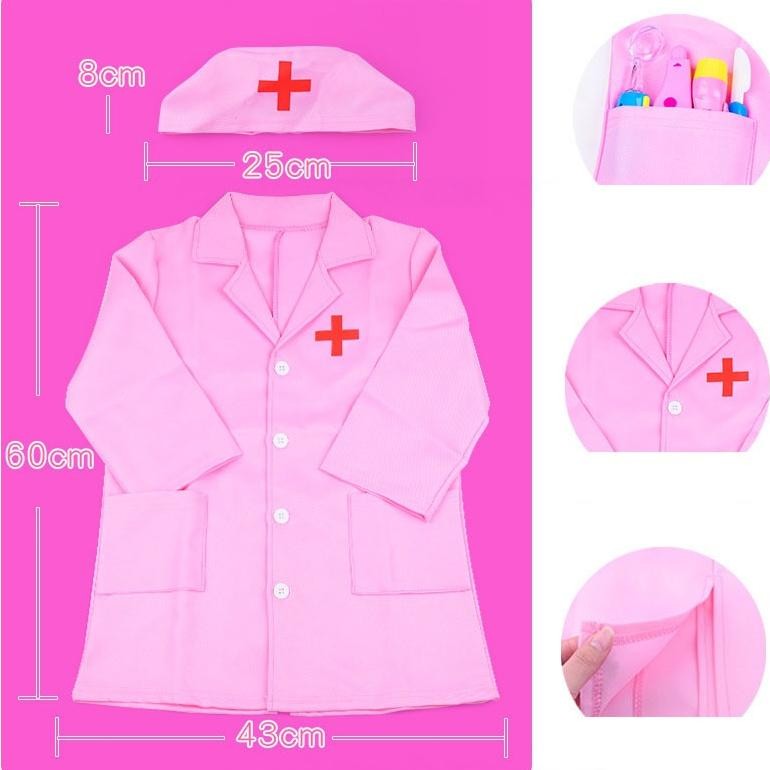 Baju Dokter Anak Kostum Profesi Bermain Medical Dokter Baju Dokter Kecil Anak Perempuan Ori
