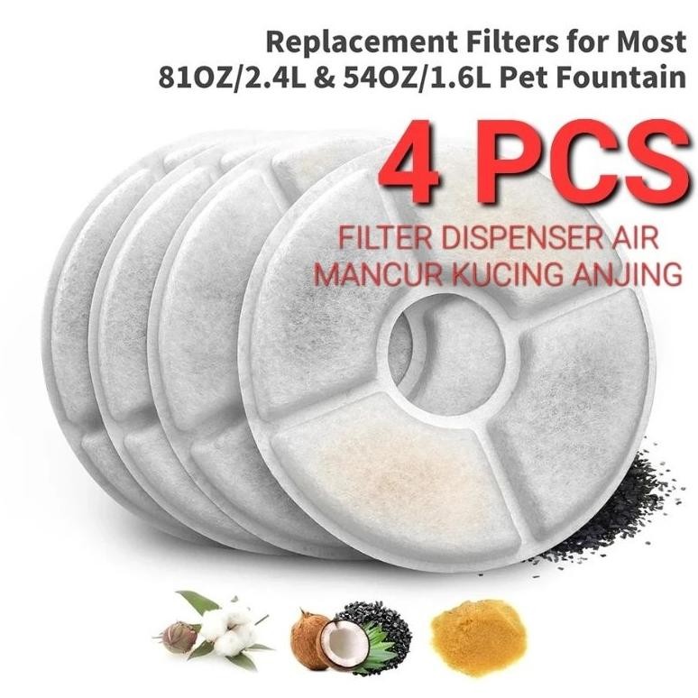 refill filter pet water fountain dispenser air mancur tempat air minum kucing anjing kelinci saringa