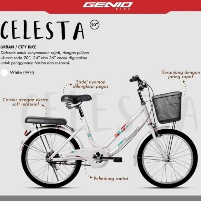 Terlaris Sepeda Mini Keranjang Anak 20 Inch Genio Celesta Ready Stok