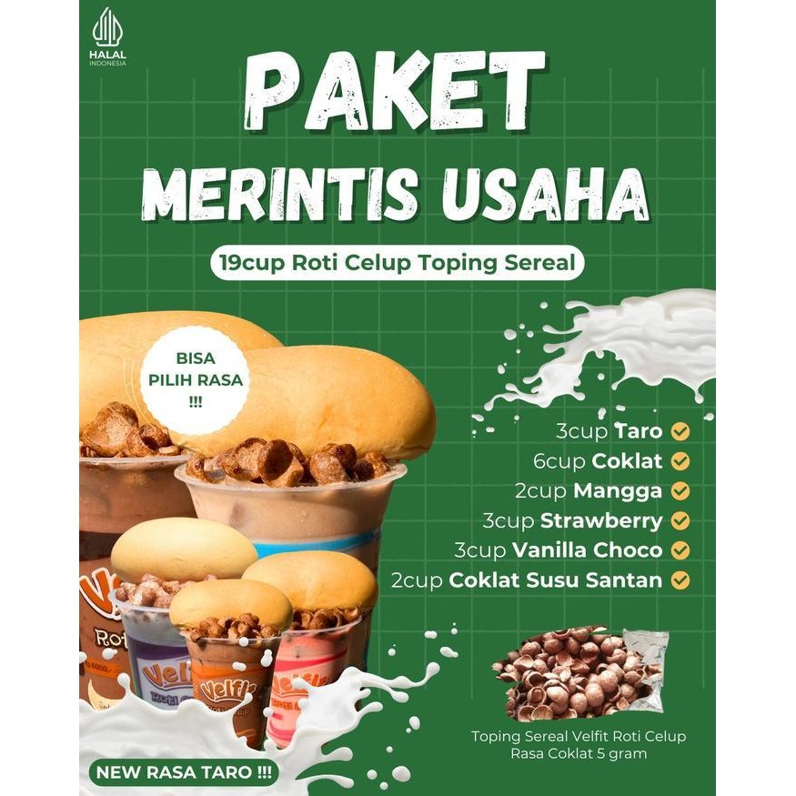 

[ SESI MURAH 1 ] 1.1kg paket VELFIT ROTI CELUP + SEREAL 5gr Ori!!