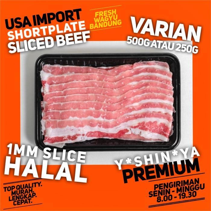 

SHORT PLATE SWIFT USA Import Beef Slice 1mm Yoshinoya Shabu Suki 500g Ori!!