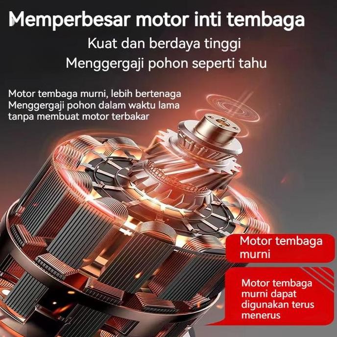 Makita Mesin Chainsaw 12 /10 /8 /6 /4 Inci Cordless Chainsaw 998V Gergaji Baterai 2 Baterai Handheld