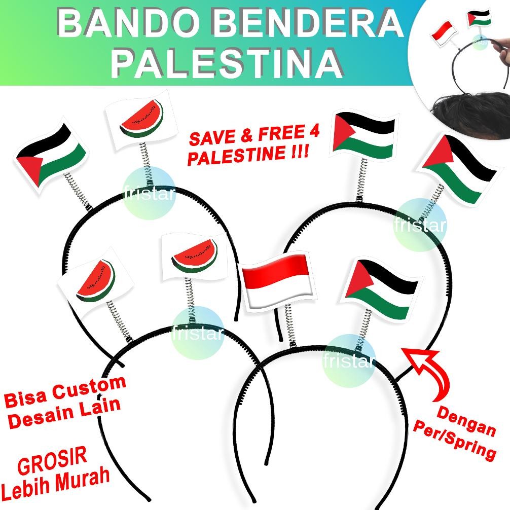 Er-87 Palestina Bando Syal Sorban Atribut Bendera Kaos Baju Palestin Palestine Free Shal Hijab Jilba