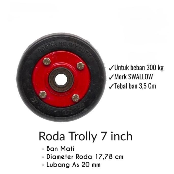 Stok Sj Roda Trolley Lori Ban Mati 7 Inch /Roda Lori 7 Inch/Ban Lori 7 Inch