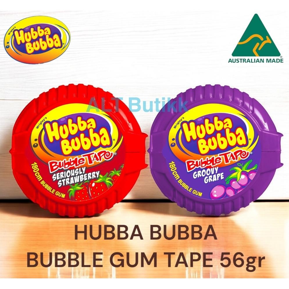 

READY STOCK HUBBA BUBBA 56 GR | BUBBLE GUM TAPE 180 CM | PRODUCT OF AUSTRALIA