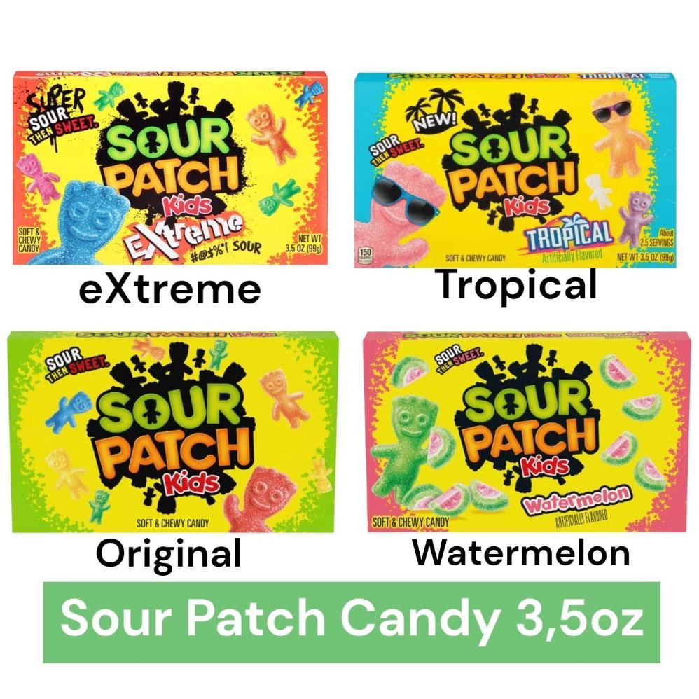 

READY STOCK SOUR PATCH KIDS BOX 99 gram | PERMEN SOFT & CHEWY CANDY 3.5 OZ | ORIGINAL - WATERMELON