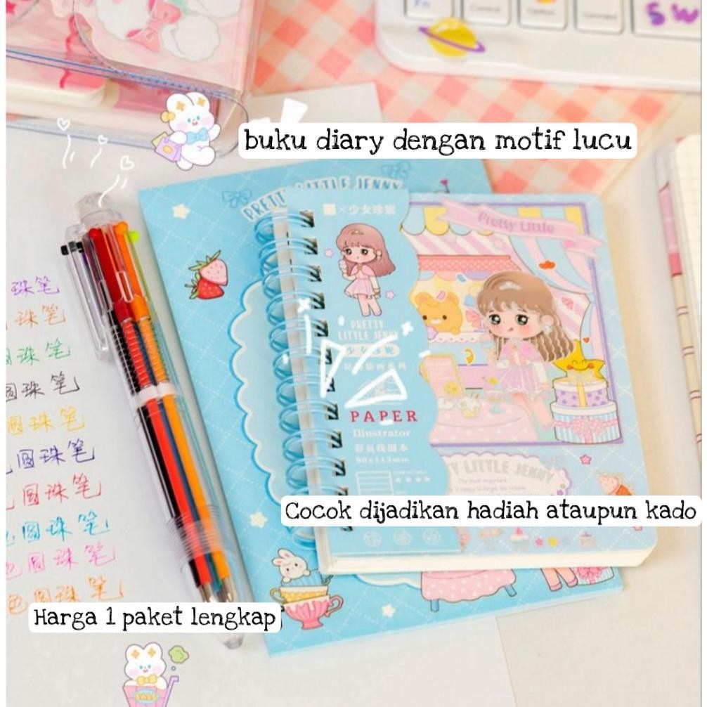

Original Buku Jurnal Diary Set Momo Karakter/ Notebook Buku Catatan Lucu Journaling/ Buku Diary Kado Anak/ Buku Binder N-132