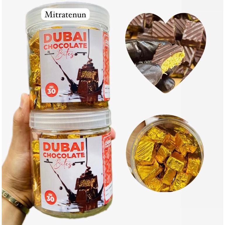 

Ready_Stock_Cod Coklat Dubai Bites Toples Isi 30 Pcs Toples Uk 600Ml Gd-324