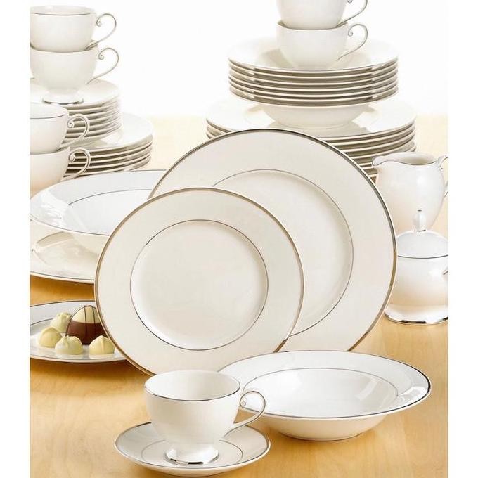 TERLARIS - Mikasa Cameo Platinum Rim Plate White St Saint James Tableware piring