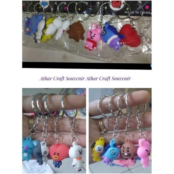 Gantungan Kunci Bts21 Lusinan isi 12 pcs / Grosir Aksesoris Asemka Jakarta bisa COD