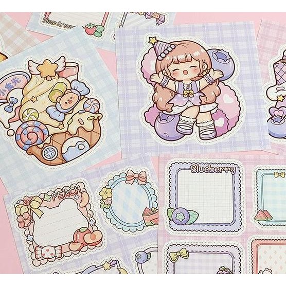 

new !!! Sticker Pack Buat Jurnaling Dodogirl Motif Candy Girl Stiker 1 Set Paper Stationery